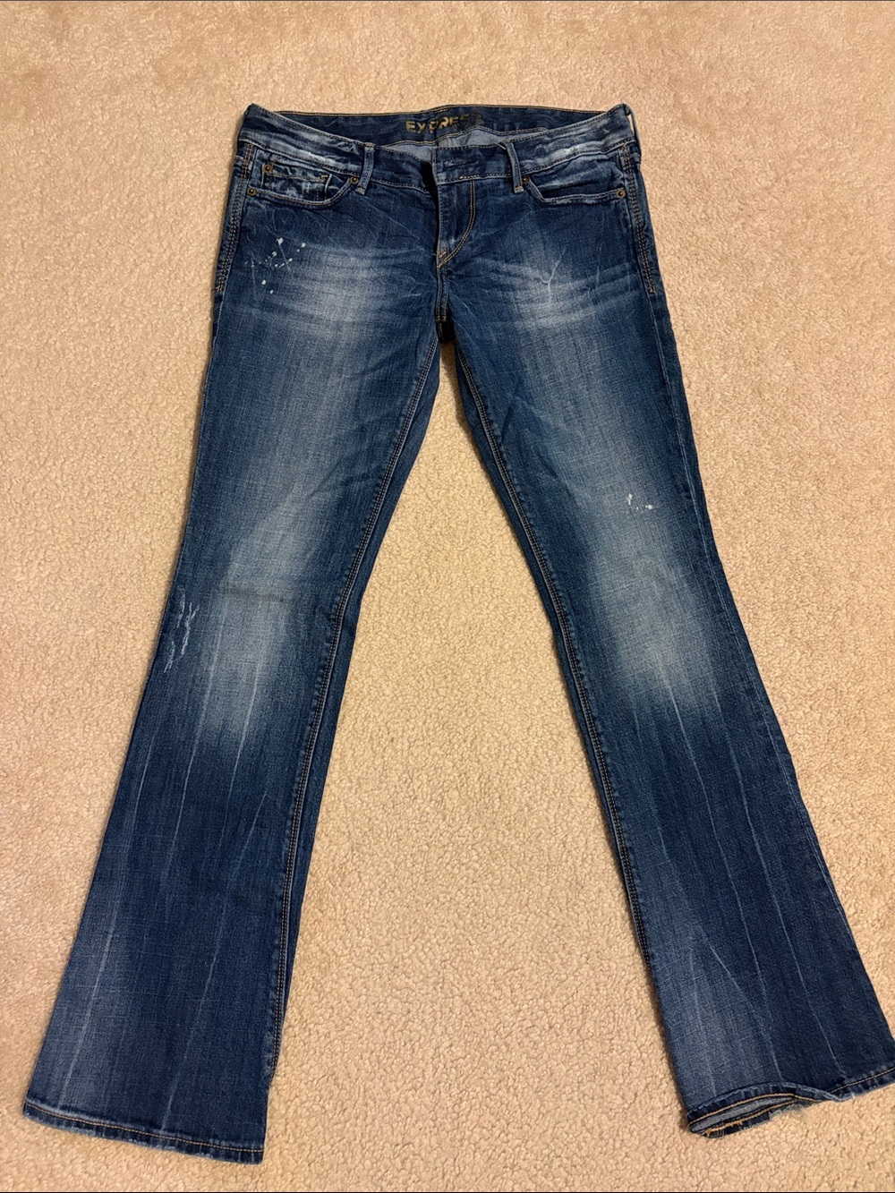 Express Dark Blue Flare Jeans